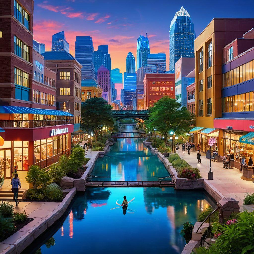 A vibrant collage depicting a blend of Minnesota's landscapes and urban setting infused with elements of adult animation, featuring colorful anime-style characters in dynamic poses, surrounded by iconic Minnesota landmarks, such as the Mall of America and lakes. The scene is lively and playful, showcasing a diverse range of artistic styles within the hentai genre. Bright and engaging colors dominate the composition, creating an inviting atmosphere for exploration. super-realistic. vibrant colors. anime style.